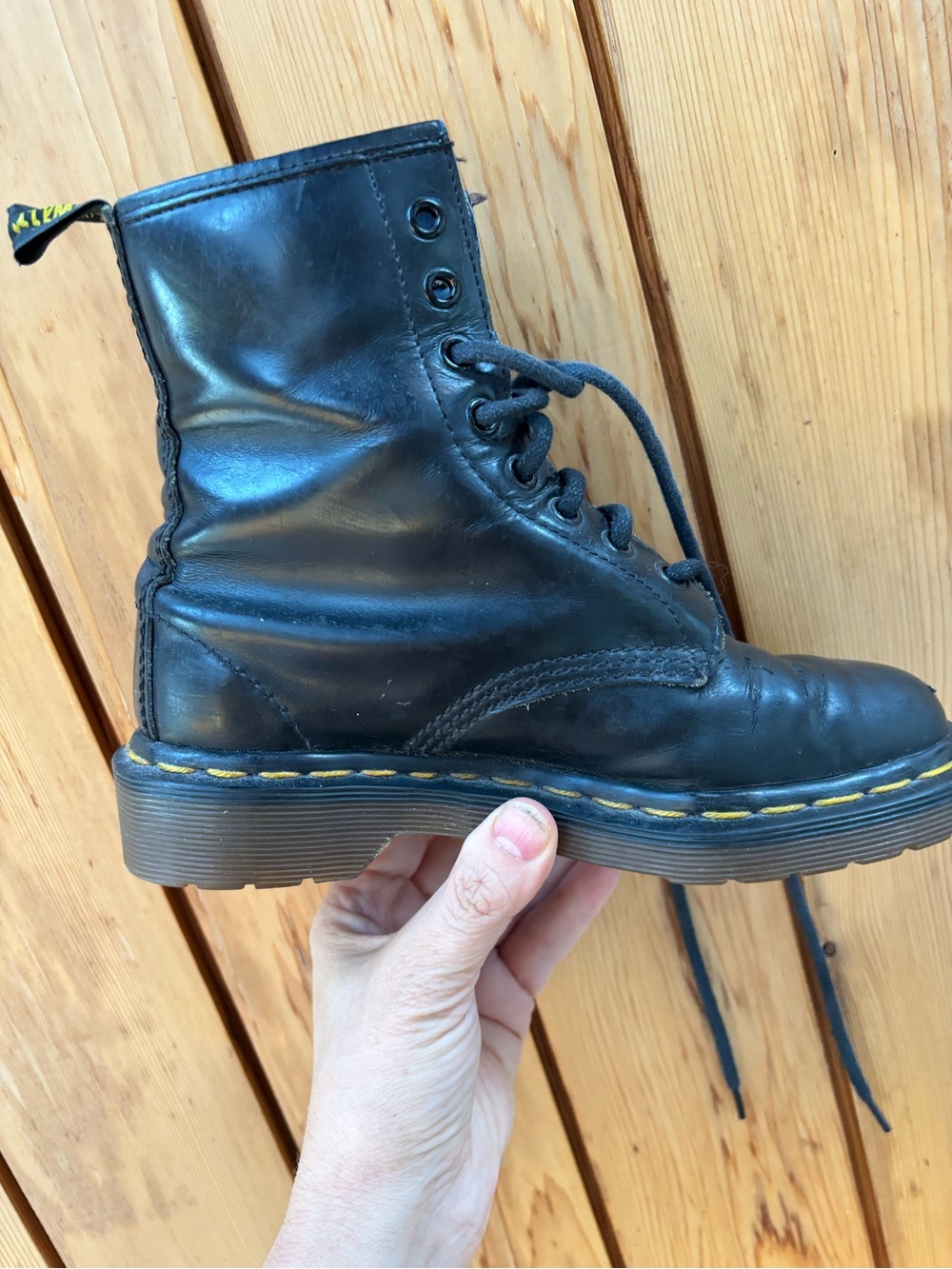 Vintage 90s Dr. Martens 1460 Made in England Black Leather Boots size UK 3/US 5 - Picture 11 of 14